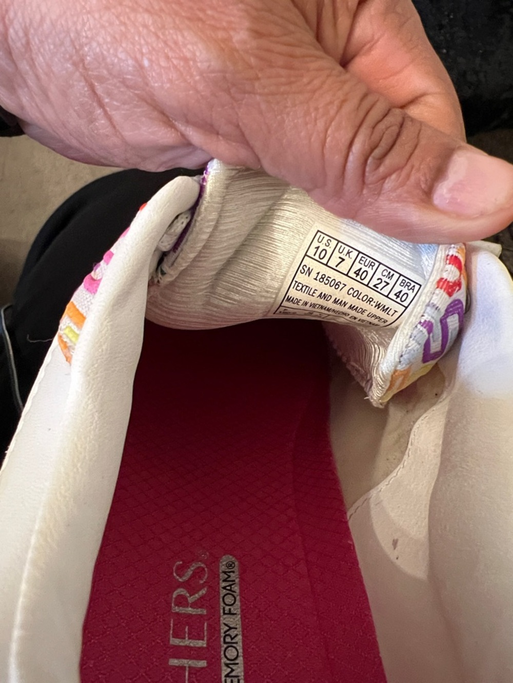 Skechers White Sneakers with Rainbow 'S' Logo Pattern - Picture 7 of 7